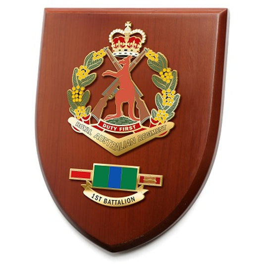 The Exceptional 1st Battalion Royal Australian Regiment (1RAR) Plaque is now available for order. This exquisite plaque showcases a stunning 2 part full colour enamel design, elegantly displayed on a 200x160mm timber finish shield. www.moralepatches.com.au