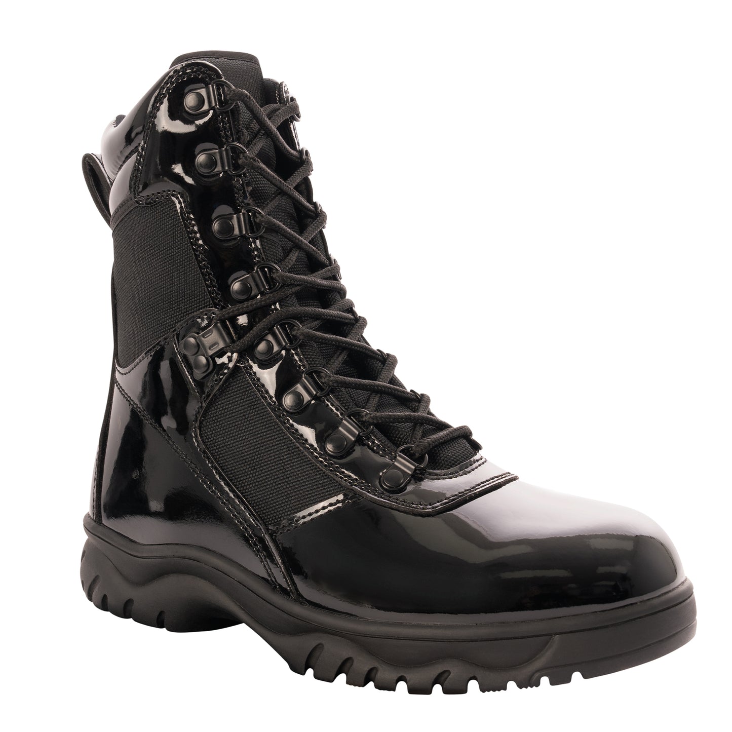 Our Forced Entry High-Gloss Tactical Boot with Side Zipper stands out as a top choice for cadets, tactical professionals and military service members. The tactical combat boots feature an inspection-ready mirror finish that looks great while out on patrol. www.moralepatches.com.au