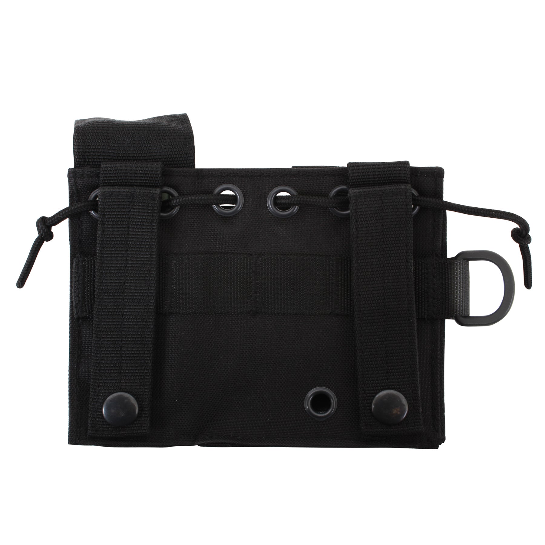 The adaptable single pouch comes with a flap cover, making it suitable for a spare pistol magazine, multitool, or flashlight. The front loop field allows you to attach rank tape, morale or flag patches for a personalized touch. Its MOLLE compatibility means you can seamlessly add it to your plate carrier vest. The bottom grommet drain hole and side D-ring add convenience and functionality to this must-have tactical accessory. www.moralepatches.com.au