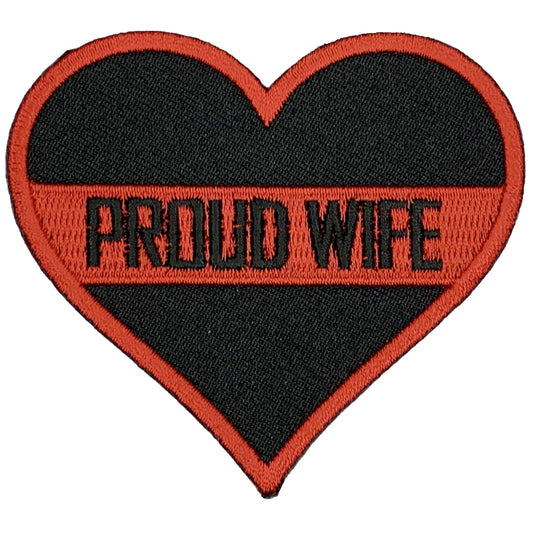 Thin red line proud wife Iron On Patch for firefighters. Great for attaching to your jackets, shirts, pants, jeans, hats.  Size: 7.62x6.85cm www.moralepatches.com.au