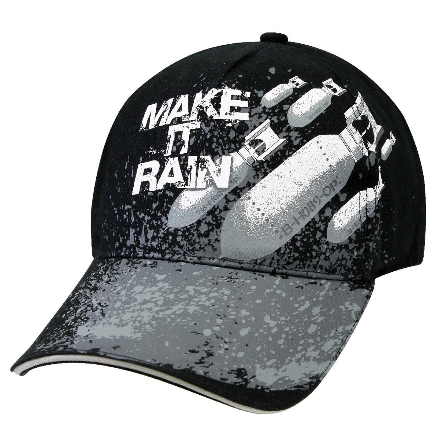 Turn heads with the Deluxe Make It Rain Low Profile Cap! Made from 100% brushed cotton twill, this cap showcases a stylish bombs design and the bold message "Make It Rain" printed on the front and brim.  www.moralepatches.com.au