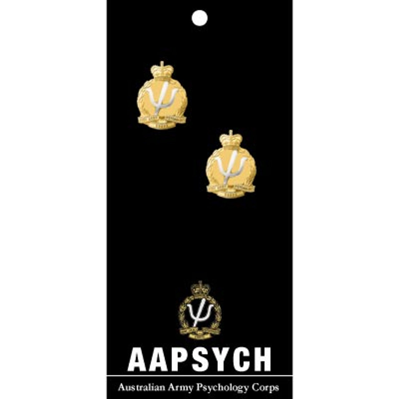 Show your pride and commitment with these sparkling Australian Army Psychology Corps (AA PSYCH) 20mm cuff links. With full colour enamel and gold plating, these gorgeous accessories will bring a touch of style to any work outfit or special occasion. www.moralepatches.com.au