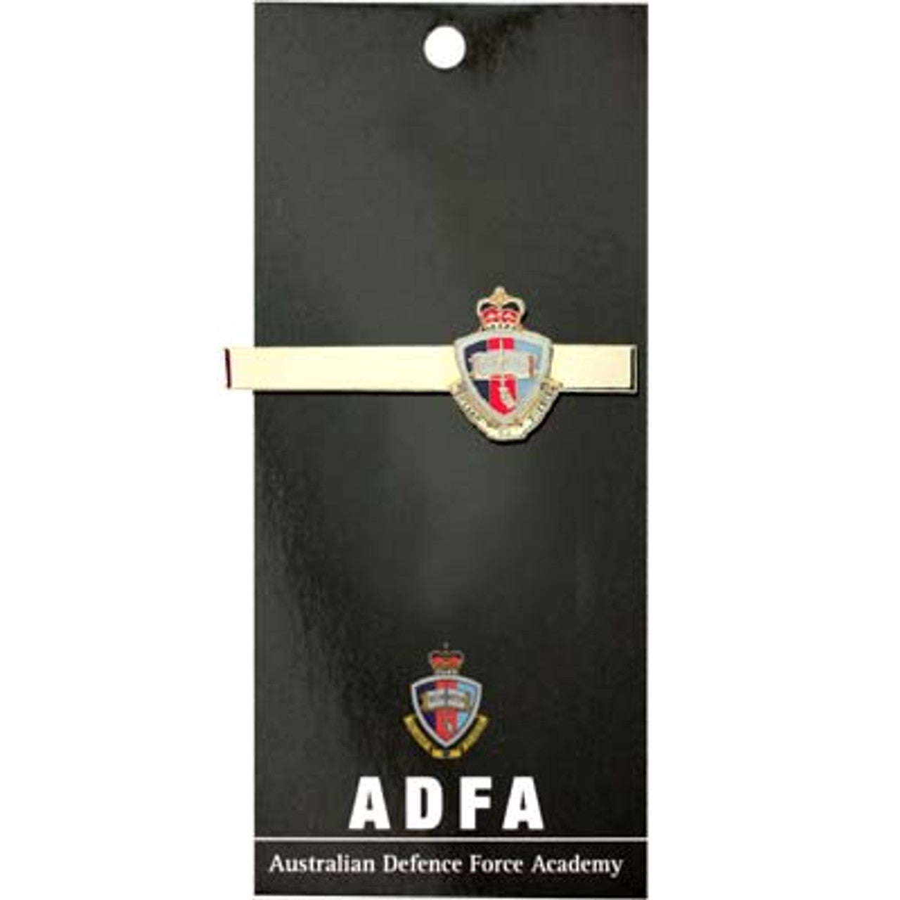 Fashion and function meet with the 20mm Australian Defence Force Academy (ADFA) tie bar. A sleek gold plating and an included presentation card with a brief ADF history make this a must-have accessory for work and formal occasions. Show off your style with pride! www.moralepatches.com.au