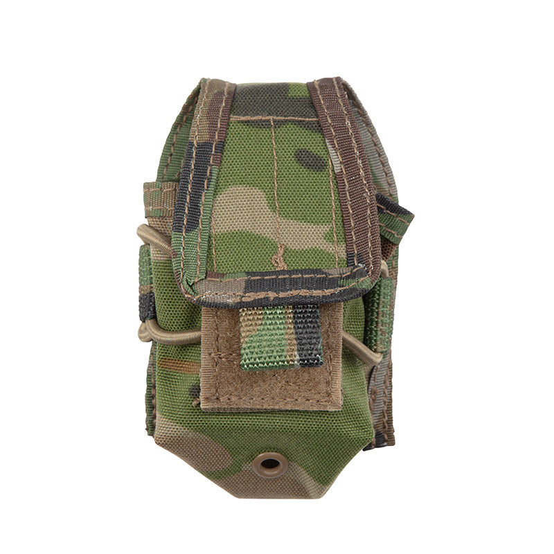 The AMCU Small Handheld Radio Pouch is perfect for securely storing smaller communication devices while out in the field. This essential accessory is designed for tactical and law enforcement operators, and can conveniently mount onto the MOLLE platform. It's also great for carrying multitools or other small items. www.moralepatches.com.au