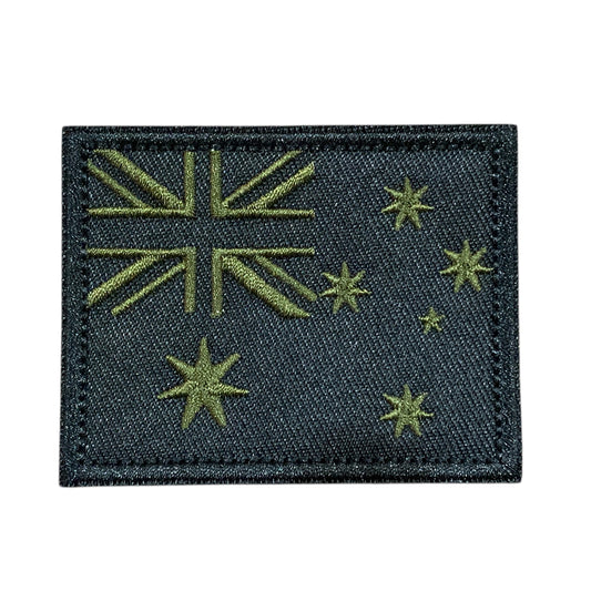 Elevate your style with the ANF Australian Flag Green/Black Embroidered Patch, featuring a convenient Velcro backing and measuring at 7cm x 5.5cm. Represent your love for Australia with this high-quality patch that will add an instant touch of patriotism to any outfit. Don't miss out on this must-have accessory for all proud Australians! www.moralepatches.com.au