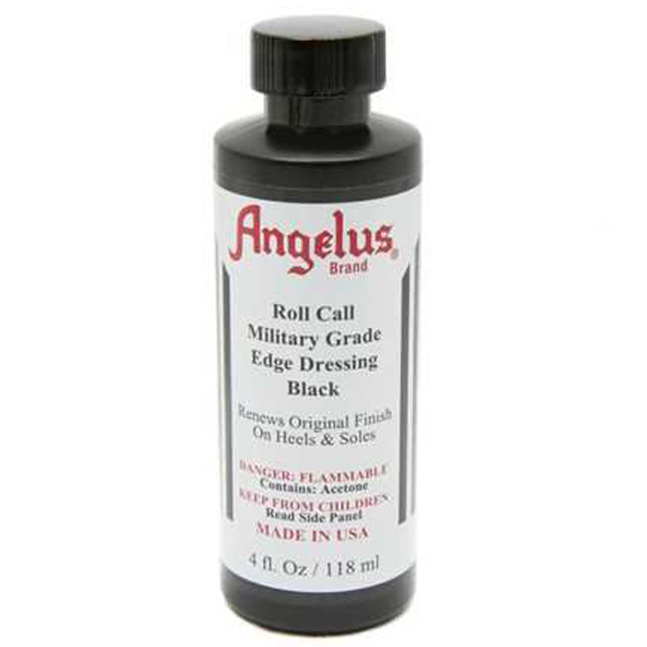 Transform worn shoe soles into a glossy masterpiece with Angelus Edge Finish Roll Call Military Grade Black 107ml. Designed to provide the perfect shine for high-quality military inspections. Size 107ml. www.moralepatches.com.au