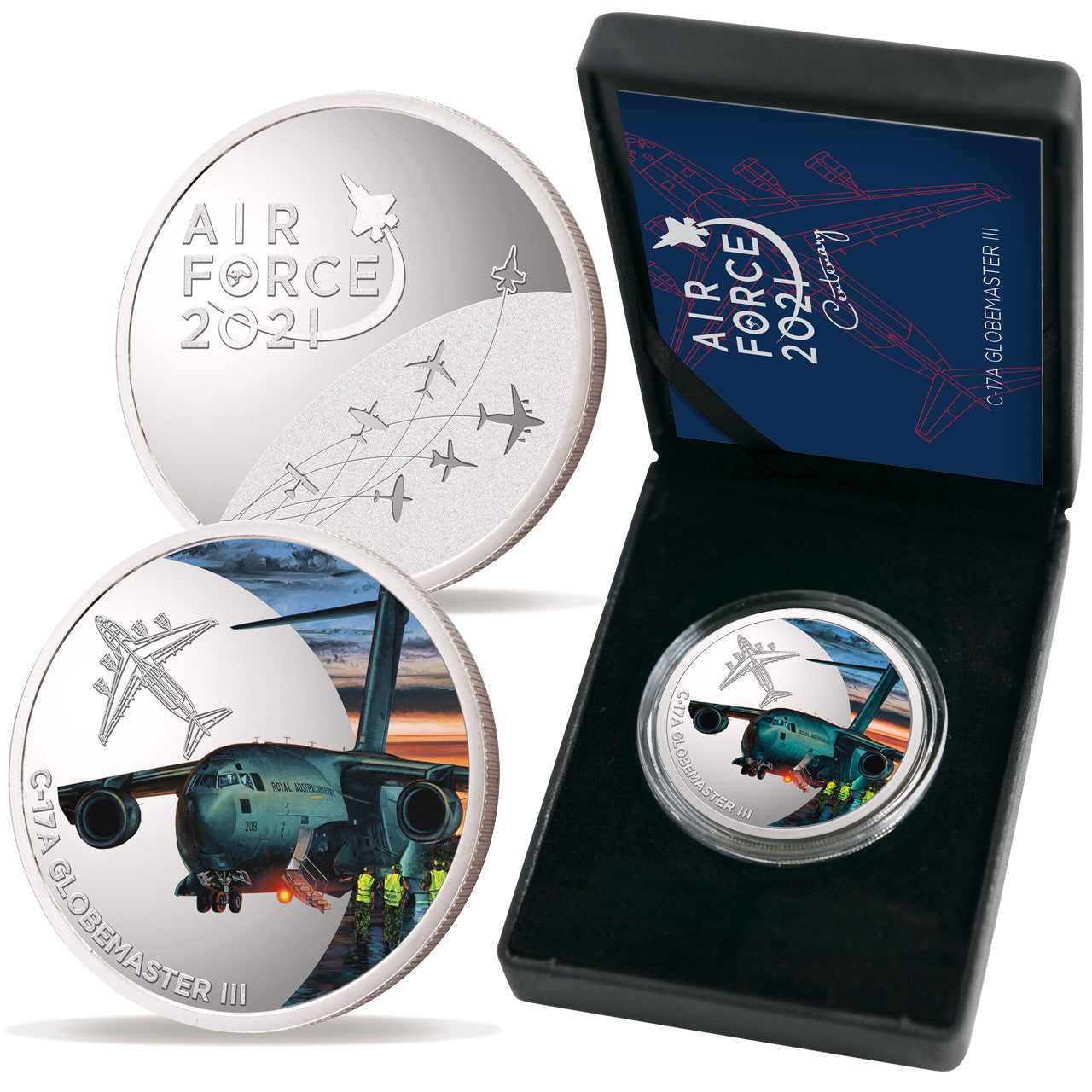 Introducing the Air Force 100 Limited Edition Medallion - C-17A Globemaster, a stunning commemorative piece that holds a special place in the celebration of the Air Force Centenary in 2021. www.moralepatches.com.au