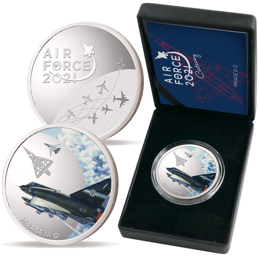 Introducing the Air Force 100 Limited Edition Medallion - Mirage III, a stunning commemorative piece that holds a special place in the Air Force Centenary celebrations of 2021. www.moralepatches.com.au