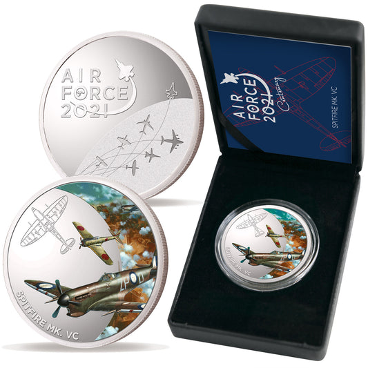 Introducing the Air Force 100 Limited Edition Medallion - Spitfire Mk VC, a stunning commemorative piece that pays tribute to the Air Force Centenary in 2021. This exclusive medallion holds a special place in history as it features the iconic Spitfire Mk. Vc from Drew Harrison's masterpiece, "Pressure Point." www.moralepatches.com.au