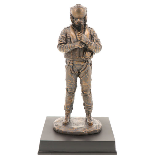 The limited edition RAAF Aviator Figurine is a stunning depiction of a Royal Australian Air Force aviator ready for flight. Crafted with meticulous attention to detail, this cold-cast bronze figurine captures the essence of the RAAF's expertise and dedication to maintaining Australia's air power. www.moralepatches.com.au