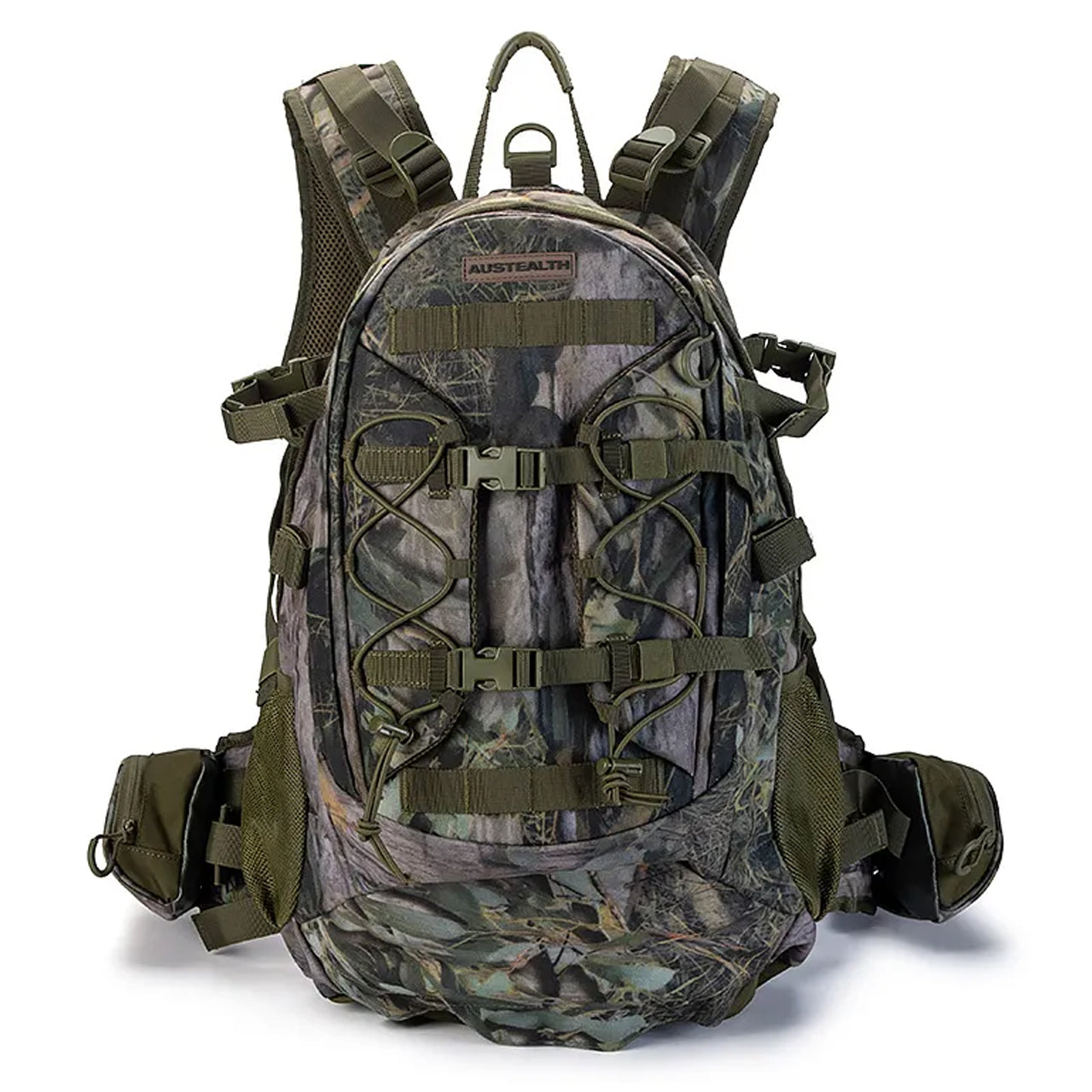 Experience the perfect blend of utility and style with the Austealth Native Camouflage 44L Stealth Backpack! Constructed from 400gsm Knit Fabric with PVC Coating, this backpack offers the ultimate in durability and protection. www.moralepatches.com.au