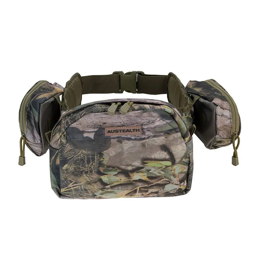 Discover alluring styles with Austealth's Native Camouflage Bum Bag. Knitted fabric with a PVC coating gives this 400gsm bag plenty of padding on the waist. Extra straps and toggle zips get the job done, plus side pockets with YKK zips for convenience! www.moralepatches.com.au