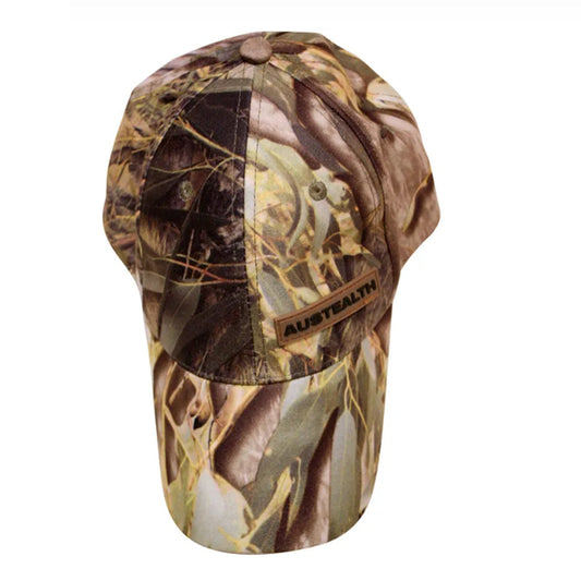 Experience the Austealth Native Camouflage Cap - crafted from durable tricot fabric, complete with inner mesh for a comfortable fit.  www.moralepatches.com.au