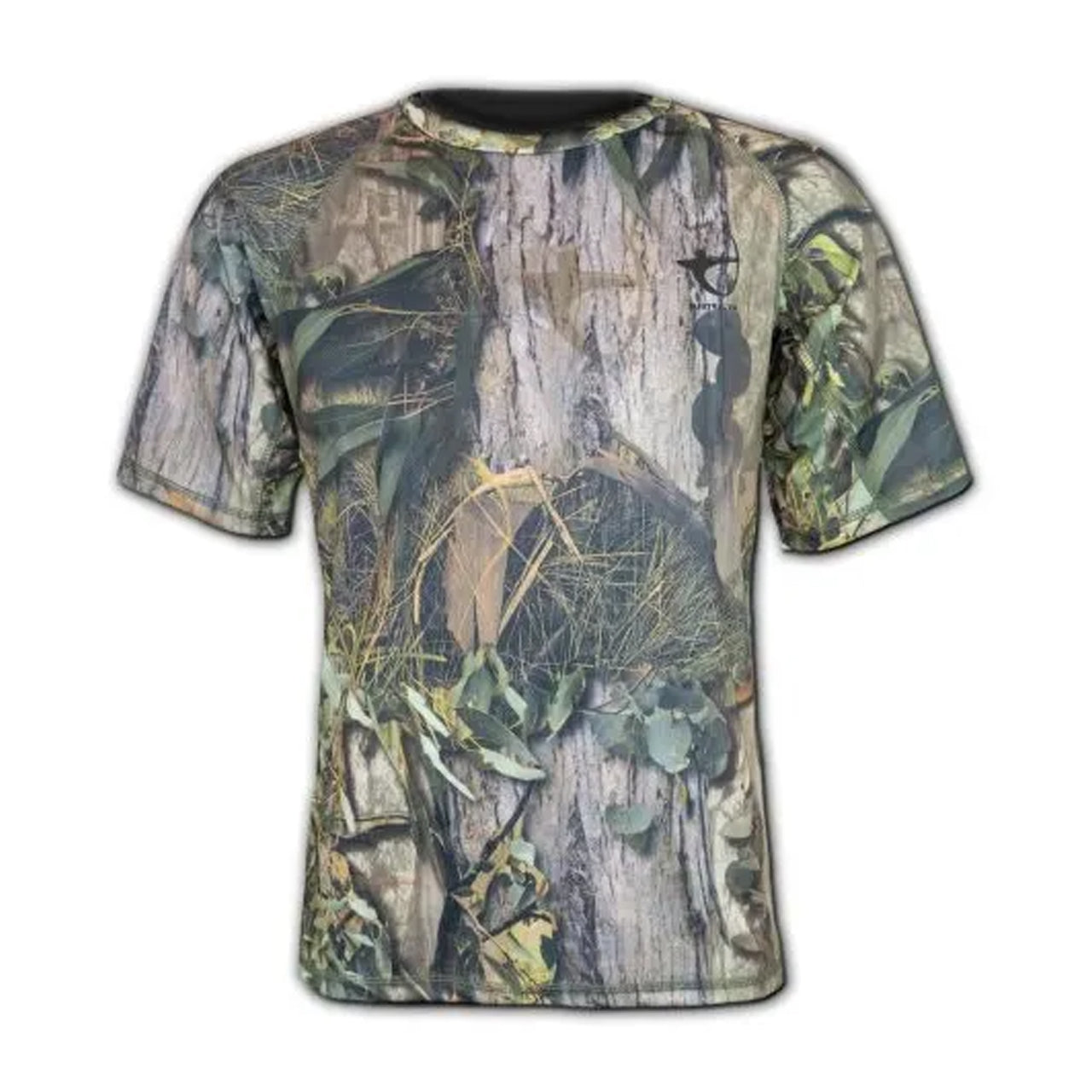 Know your style - the Austealth Native Camouflage T-Shirt is here for you up to 7XL! Enjoy the benefits of moisture-wicking fabrics that feel breathable and quick-dry, allowing an airflow that releases sweat while keeping you hygienic.  www.moralepatches.com.au front view