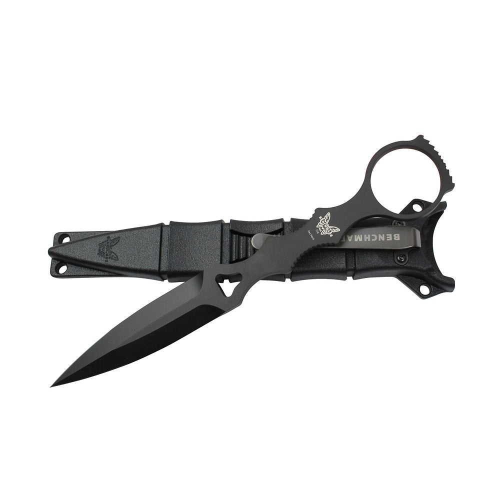 The 176 SOCP skeletonized dagger is the optimal tool for self-defense and allows the user to maintain dexterity and manipulate other objects without putting down the knife. The specialized sheath design also integrates into gear and webbing while keeping a low profile. MOLLE® compatible. www.moralepatches.com.au