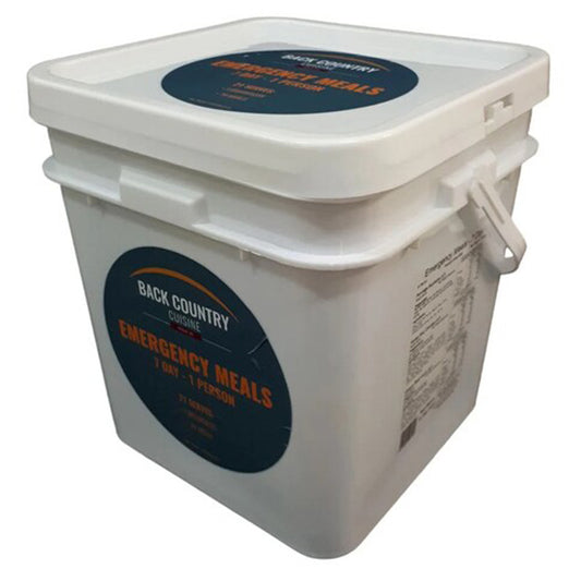  Each bucket comes with a breakfast, lunch and a dinner meal. The meals are our small meals so they don’t take up too much space and will get you through the emergency. www.moralepatches.com.au