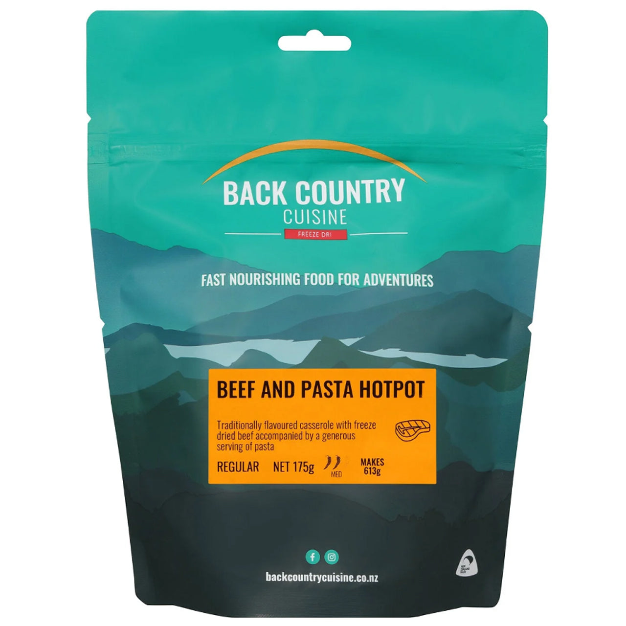 Traditionally flavoured casserole with freeze dried beef accompanied by a generous serving of pasta. www.moralepatches.com.au