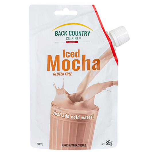 Indulge in Back Country Cuisine's iced mocha, a mouthwatering blend of rich chocolate and bold coffee flavors, mixed with creamy soft serve for a delicious and convenient on-the-go treat. www.moralepatches.com.au