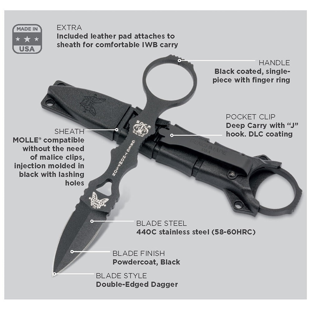 NEW 2019 - Taking the best features of its full sized counterpart, Benchmade have again teamed up with Greg Thompson to optimise some of the most popular elements of the SOCP platform for concealed carry with the 173BK Mini SOCP. www.moralepatches.com.au where the Army shops