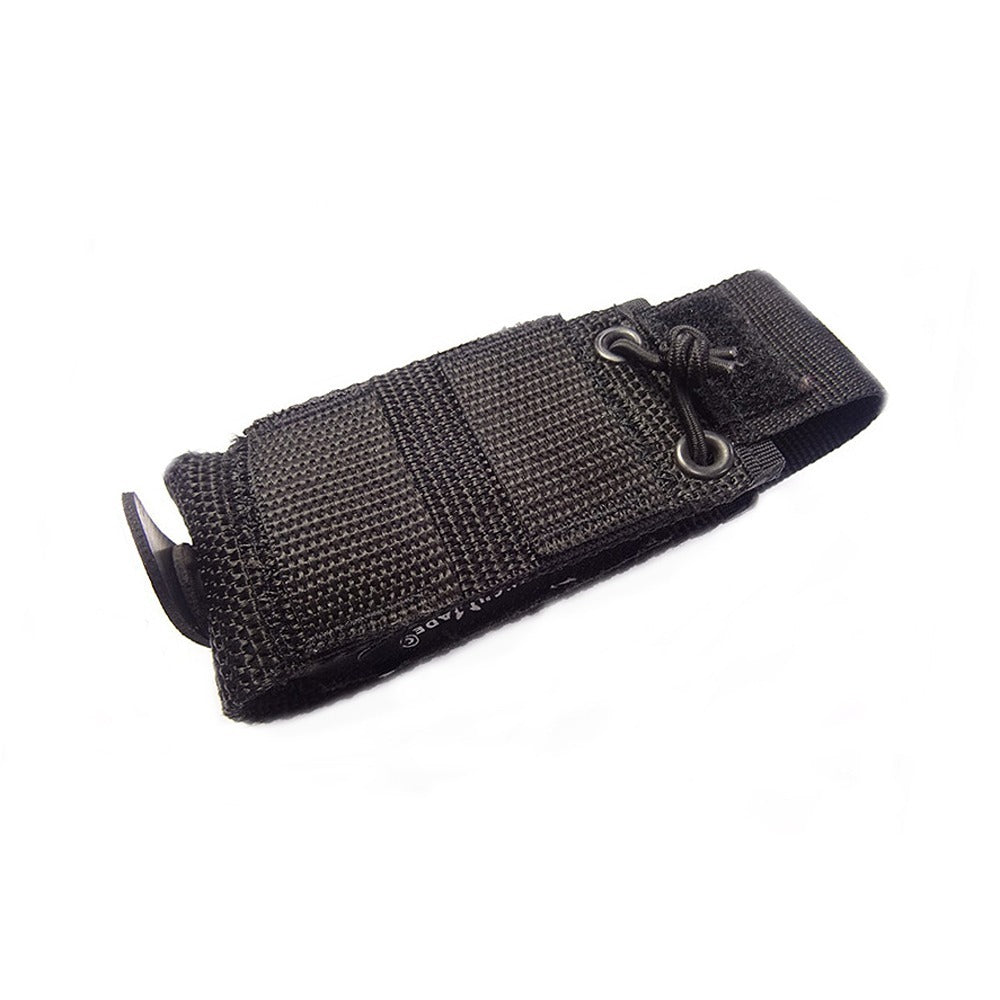 Especially designed for combat wear, this black sheath comes with MALICE CLIP, tension nylon buckle and Velcro adjustable hanger for belt carry or backpack. MOLLE compatible. Heavy stitching and hard liners stow the knife securely and a snap-around closure secures the handle. Made in USA. www.moralepatches.com.au