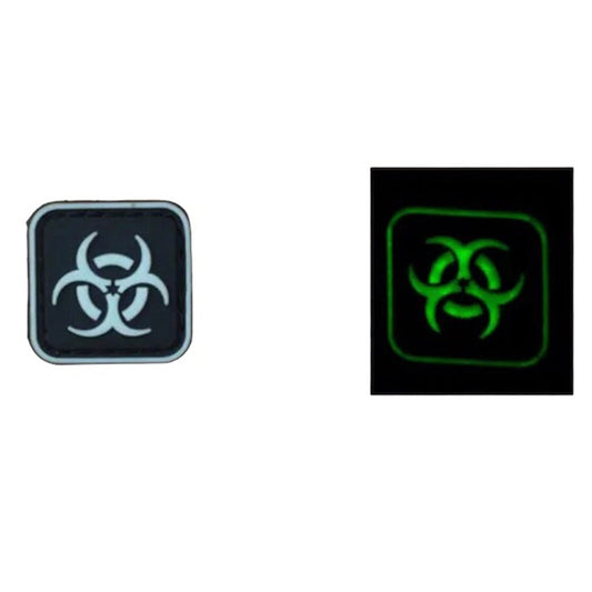 Biohazard Glow In The Dark PVC Morale Patch, Velcro backed Badge. Great for attaching to your field gear, jackets, shirts, pants, jeans, hats or even create your own patch board. www.moralepatches.com.au