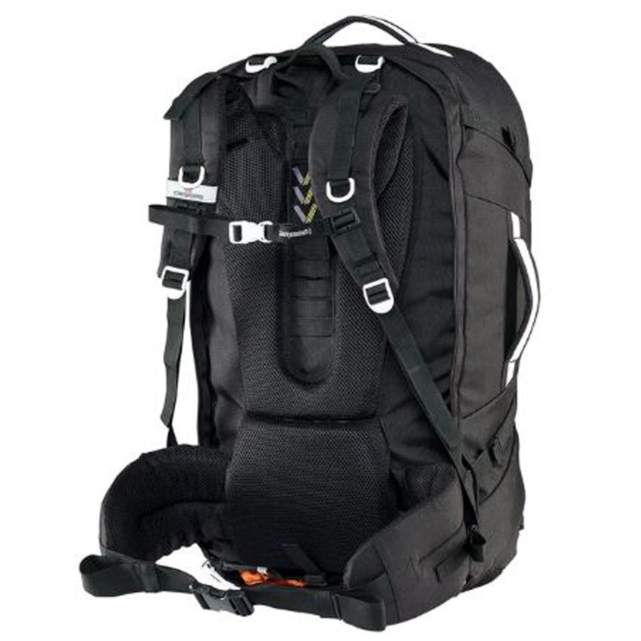 Premium quality travel pack series (65L and 75L sizes available) Detachable zip off style multi-functional daypack is great for day trips or carry-on use Easy to adjust Vantage harness with internal aluminium frame provides great&nbsp;back support and assists load distribution Sternum strap and padded hip belt with lumbar support Concealable harness cover protects the Vantage back system during air/land/sea transit Heavy duty water resistant base panels www.moralepatches.com.au