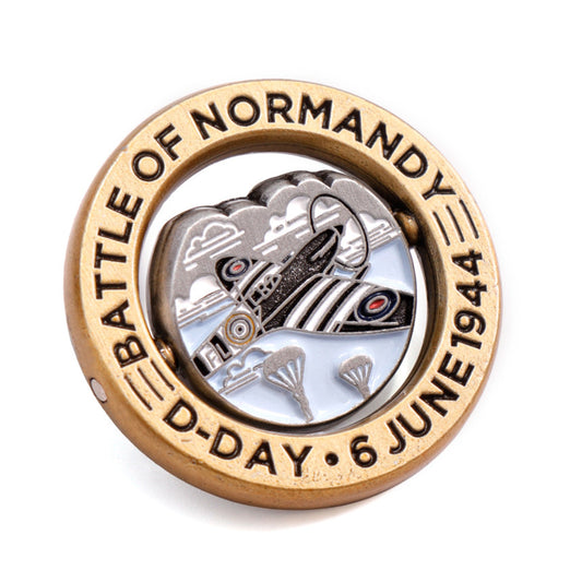 Introducing our exclusive D-Day - Battle of Normandy limited-edition lapel pin, a true collector's item with only&nbsp;1000&nbsp;individually numbered pins. This meticulously crafted pin features a unique spinning disc on an axel, allowing the wearer to alter the front-facing image at their discretion. www.moralepatches.com.au