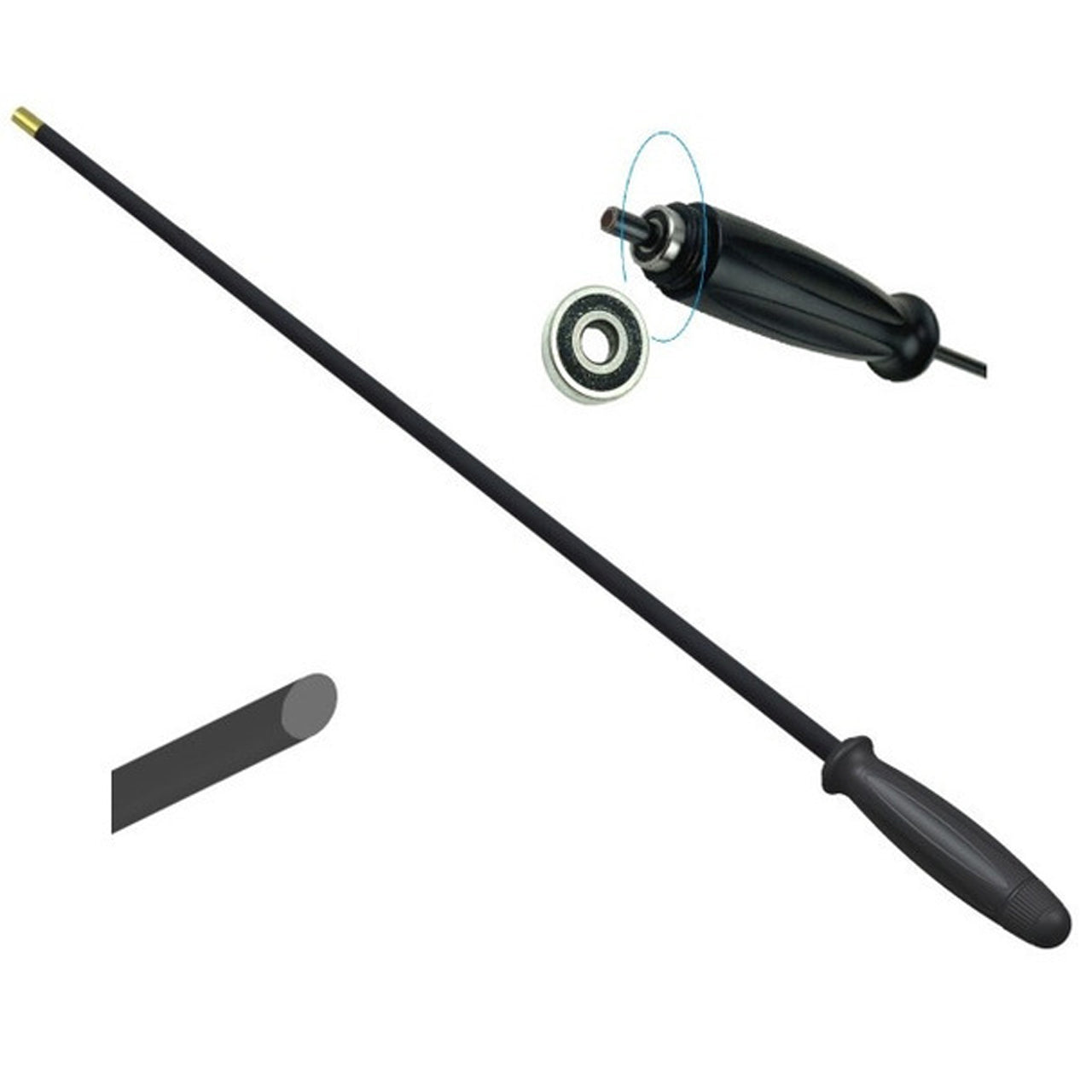 The Dingo Gear Carbon Fiber One Piece Rods with a working length of 38 inches are perfect for cleaning your rifles. With a comfortable plastic handle that rotates seamlessly on a ball bearing join it is easy to use and will remain straight and true in rigorous cleaning. www.moralepatches.com.au