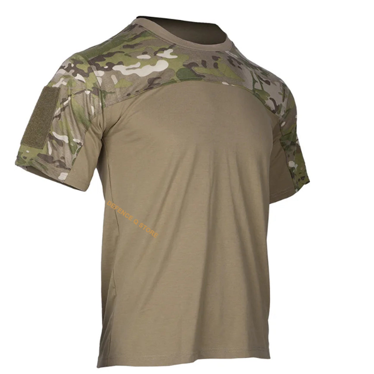 The strong double seam edges and 130g cotton fabric ensure long-lasting wear, while the 165g knitted elastic fabric in tan provides both comfort and flexibility. Perfect for any situation, this shirt is a must-have for those who demand the best in both style and performance. www.moralepatches.com.au