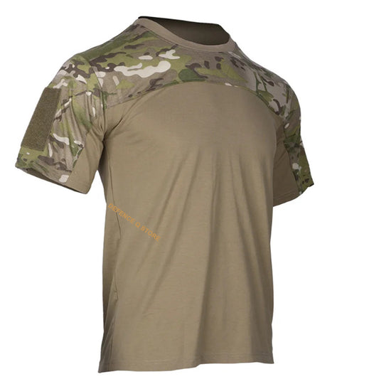 The strong double seam edges and 130g cotton fabric ensure long-lasting wear, while the 165g knitted elastic fabric in tan provides both comfort and flexibility. Perfect for any situation, this shirt is a must-have for those who demand the best in both style and performance. www.moralepatches.com.au