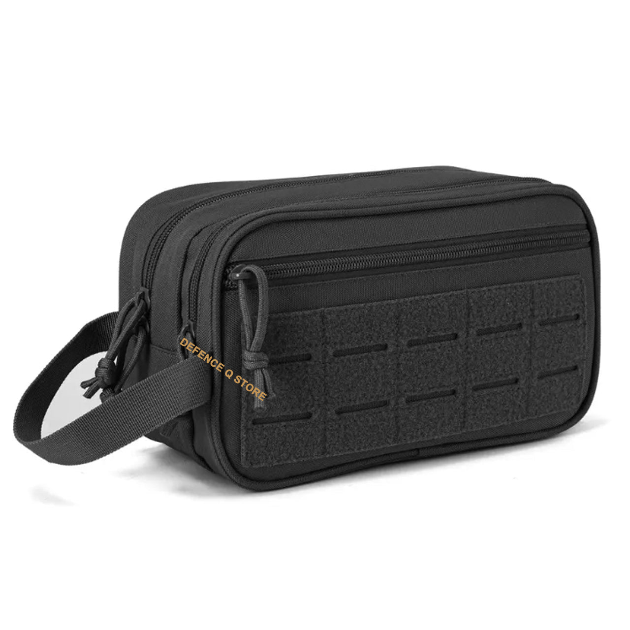 This Toiletry Bag is MOLLE capable and can be used for other gear, it's a must-have for any traveler. With dimensions of 15cm (H) x 26cm (W) x 11cm (D), it's perfect for storing toiletries and accessories. Made from 900D fabric material, it boasts a sleek and durable design. www.moralepatches.com.au