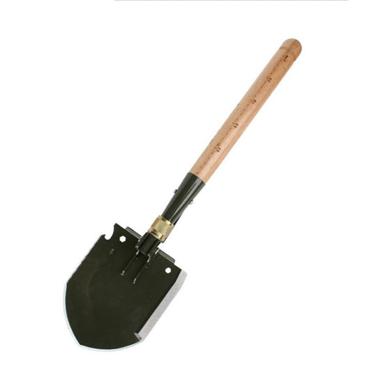 Discover the epic versatility of this multi-functional Entrenching Tool Shovel, featuring a durable wooden handle and a powerful stainless steel blade with a hardness of 48-54. With its impressive net weight of 1.4Kg, this shovel also boasts a saw, knife, chisel, pick, crow, bottle opener, and nail puller. The ultimate tool for any outdoor adventure and survival situation. www.moralepatches.com.au