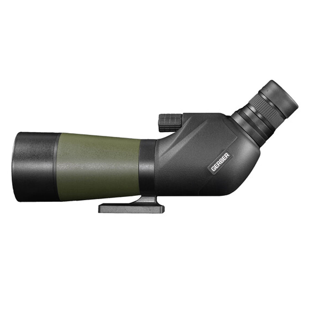 The GERBER 20-60x60mm is one of the most unique spotting scopes in the market. Economical and compact, it offers high magnifications in a 45 degree eyepiece&nbsp;design. The rubber armoured exterior is both, attractive and durable. The mini table-top tripod collapses flat for easy storage. A smooth focus provides crystal clear viewing, and the included carry case stores &amp; protects the Scope when not in use. www.moralepatches.com.au