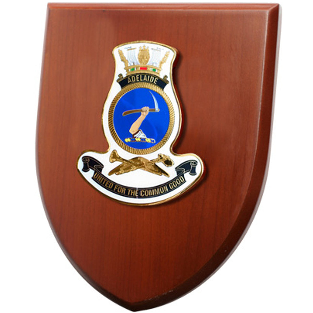 The Exceptional HMAS Adelaide Plaque is now available for order. This exquisite plaque showcases a stunning 100mm full colour enamel crest, elegantly placed on a 200x160mm timber finish shield. www.moralepatches.com.au