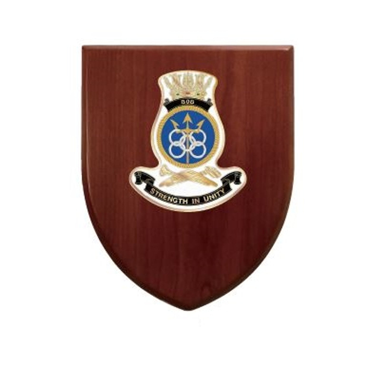 An Exceptional 808 Squadron Plaque, order now and make a statement with this exquisite piece. The plaque showcases a stunning 100mm full colour enamel crest, elegantly placed on a 200x160mm timber finish shield. www.moralepatches.com.au