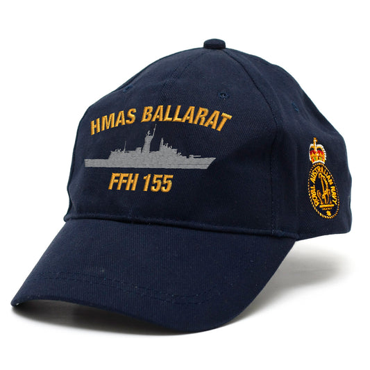 The HMAS Ballarat Policy Cap is a must-have accessory for military enthusiasts. Made from high-quality heavy brushed cotton, this cap features the prestigious Navy Ceremonial badge on the left side. www.moralepatches.com.au