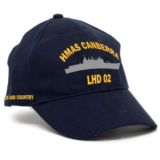 The HMAS Canberra Policy Cap is a must-have accessory for military enthusiasts. Made from high-quality heavy brushed cotton, this cap features the prestigious Navy Ceremonial badge on the left side. www.moralepatches.com.au