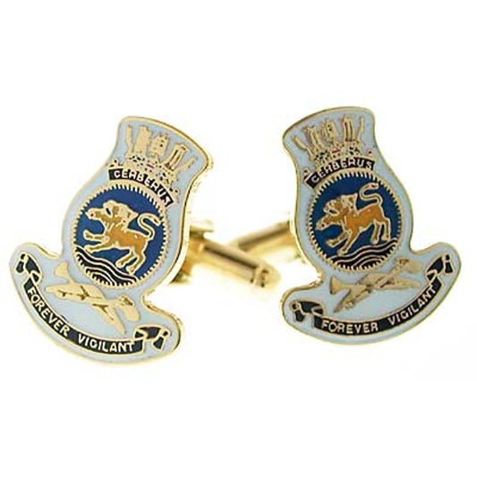 Add a touch of elegance to your wardrobe with HMAS Cerberus 20mm full colour enamel cuff links. These stunning gold plated cuff links are ideal for formal or everyday occasions - the final touch to any ensemble! www.moralepatches.com.au