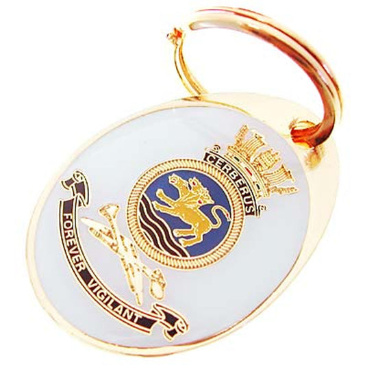 Looking for a unique and practical key ring? Look no further than the HMAS Cerberus key ring, available now from the tactical specialists. This stunning 40mm gold plated enamel key ring is not only a great way to keep your keys organized, but also a great conversation starter. Place your order today and never lose your keys again. www.moralepatches.com.au