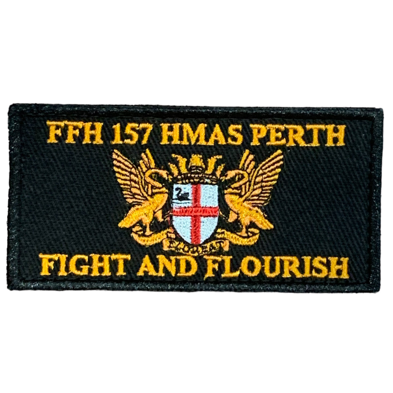 The HMAS Perth DPNU Patch is a must-have for any military enthusiast. This embroidered patch features the iconic HMAS Perth design, measuring 100x50mm. www.moralepatches.com.au