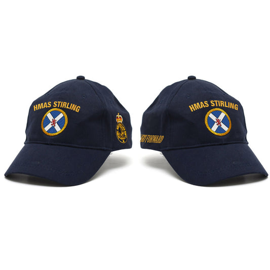 The HMAS Stirling Policy Cap is a must-have for military enthusiasts. Made from high-quality heavy brushed cotton, this cap features the prestigious Navy Ceremonial badge on the left side.  www.moralepatches.com.au