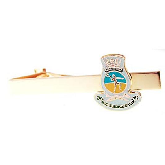 Add a touch of elegance to your look with the HMAS Warramunga 20mm enamel tie bar! Crafted with gold-plated material, this gorgeous tie bar is perfect for any work or formal occasion. www.moralepatches.com.au