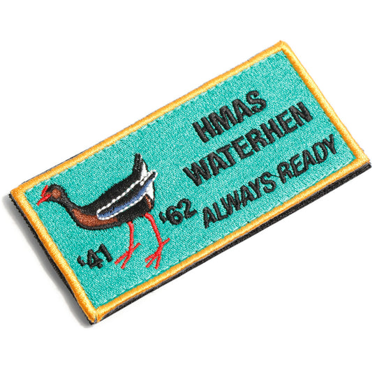 The HMAS Waterhen DPNU Patch is a must-have accessory for all navy enthusiasts. This embroidered patch features the iconic HMAS Waterhen design, measuring 100x50mm. With its convenient hook-and-loop backing, it can be easily attached to any garment or accessory. Show your support for the navy with this high-quality patch. www.moralepatches.com.au