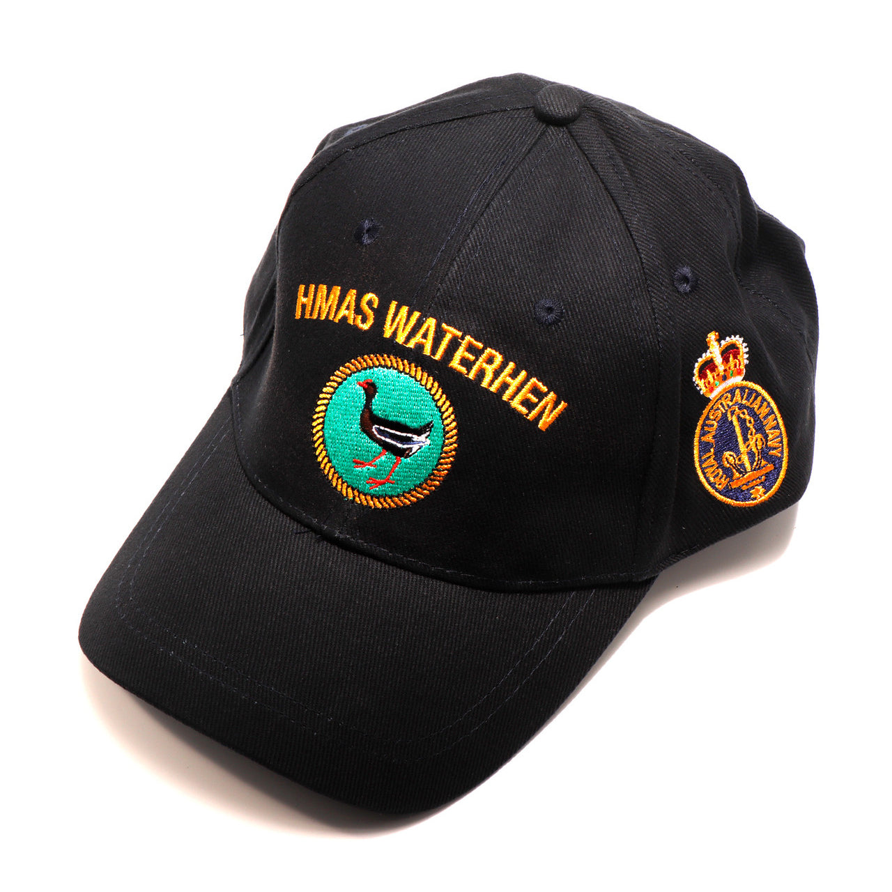 The HMAS Waterhen Policy Cap is a must-have accessory for military enthusiasts. Made from high-quality heavy brushed cotton, this cap features the prestigious Navy Ceremonial badge on the left side. www.moralepatches.com.au