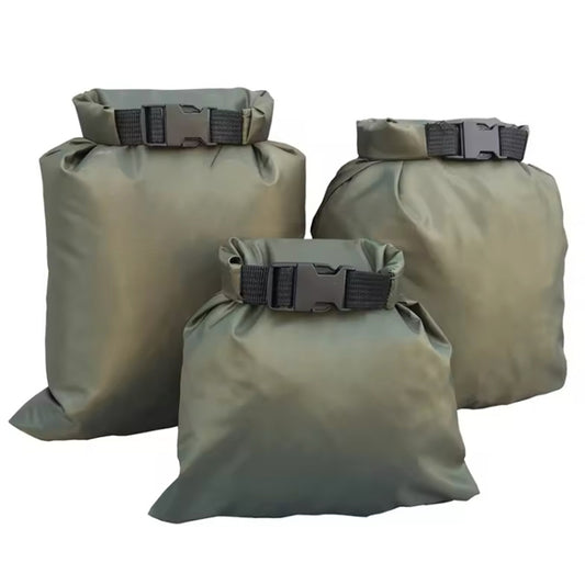 Take your adventuring to the next level with the 3 Pack Set Lightweight Dry Bag Set. The durable 30D Nylon material, coated with water-resistant silicon, ensures that these bags can withstand any challenge you throw at them. No need to worry about tears or damage - these bags are built to last and give you peace of mind. Don't let anything hold you back from your next great adventure. www.moralepatches.com.au