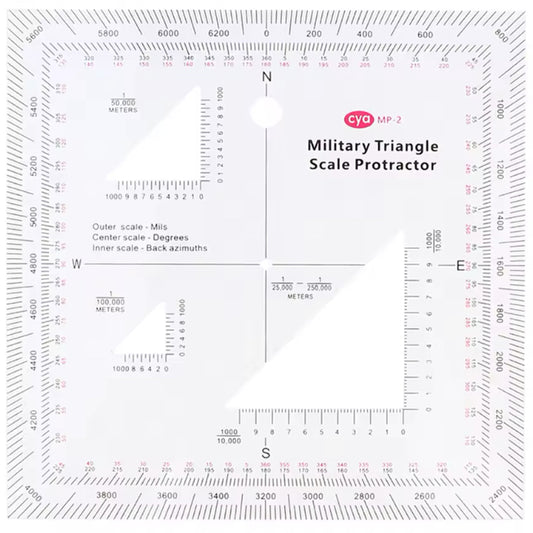 Discover your location and destination with ease during emergencies and while in the field using the Navigation Coordinate Scale Protractor. This military-grade tool, measuring 12.7x12.7cm, accurately displays coordinates when paired with a scaled map. Perfect for military personnel, it allows you to mark your location and endpoint for quick and efficient navigation. www.moralepatches.com.au