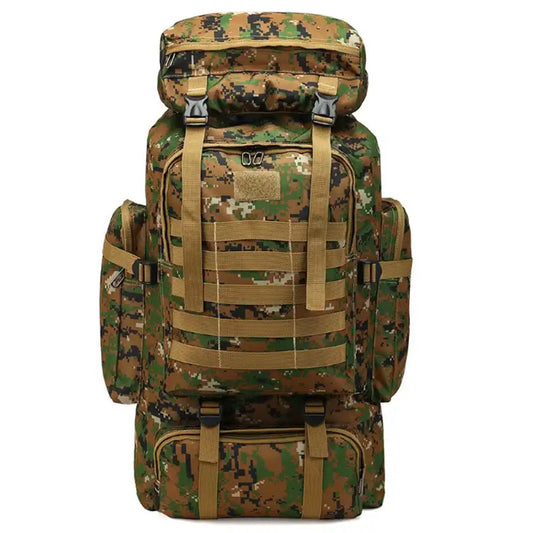 Load up the Woodland Digital Backpack 70LT from Defence Q Store with all your gear! This spacious 70LT rucksack features a flap opening, several compartments and a MOLLE grid - perfect for attaching extra pouches and equipment. Ready to go, this backpack is 72x34x17cm - get ready for your next escapade! www.moralepatches.com.au