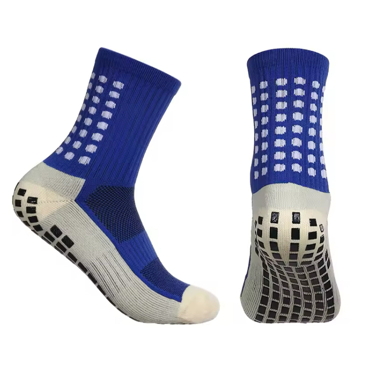 Step out in style and make a statement with our Anti-Slip Blue &amp; Grey Socks - available in size EUR 36-43. Crafted from polyester and cotton with silicone anti-slip dots, these mid-calf socks not only offer supreme comfort but also boast a beautiful and vibrant design. The perfect gift for someone special or a treat for yourself, order your pair now! www.moralepatches.com.au