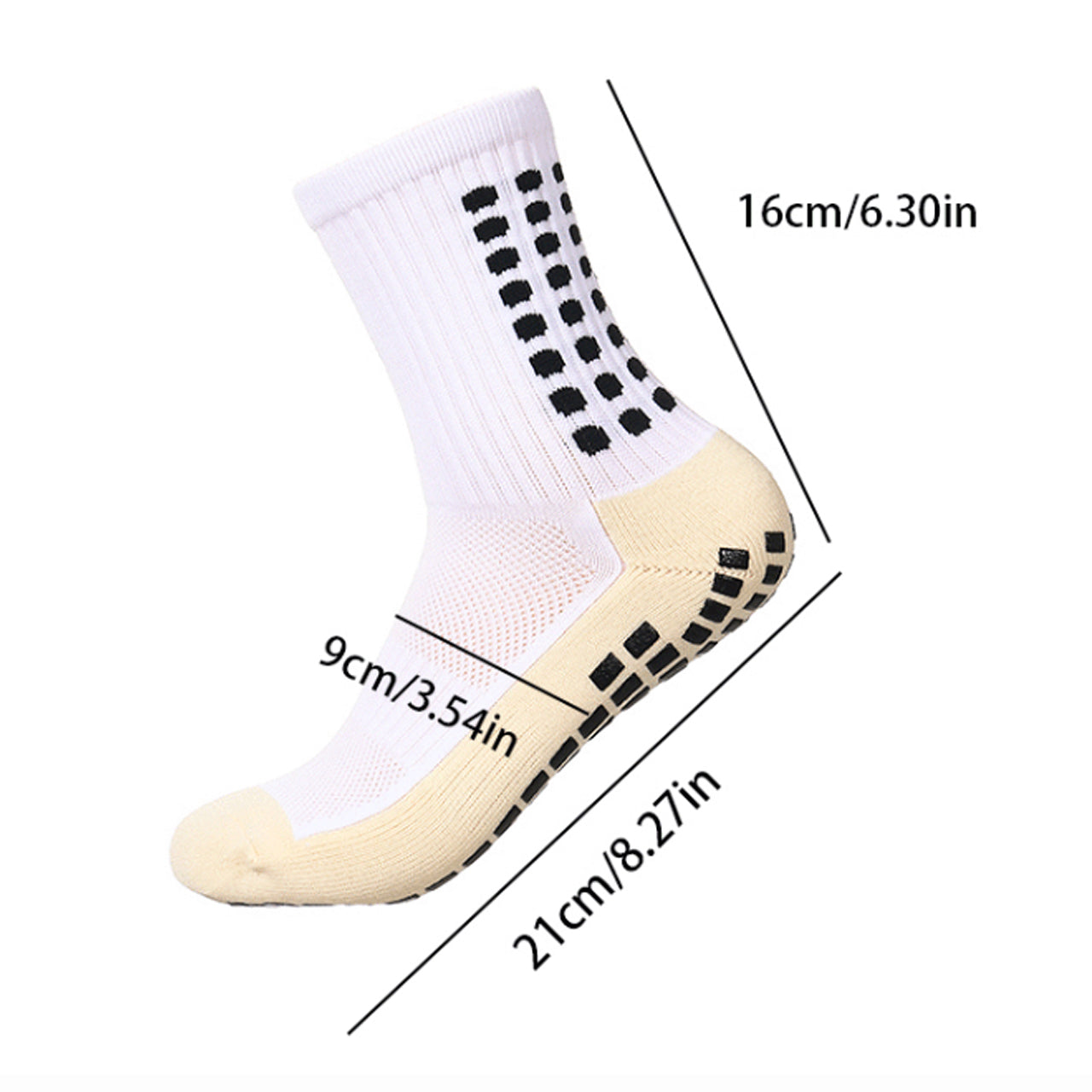 Step out in style and make a statement with our Anti-Slip Yellow &amp; Black Socks - available in size EUR 36-43. Crafted from polyester and cotton with silicone anti-slip dots, these mid-calf socks not only offer supreme comfort but also boast a beautiful and vibrant design. The perfect gift for someone special or a treat for yourself, order your pair now! www.moralepatches.com.au