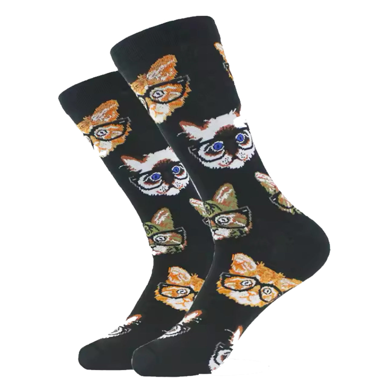 Step out in style and make a statement with our Cats With Glasses Socks - available in size EUR 35-44. Crafted from polyester and cotton, these socks not only offer supreme comfort but also boast a beautiful and vibrant design. The perfect gift for someone special or a treat for yourself, order your pair now! www.moralepatches.com.au